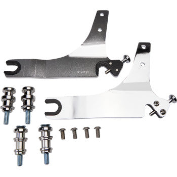 COBRA Detachable Backrest Kit - 14" - Square - Chrome - FLSB '18-'20