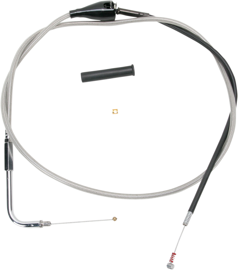 DRAG SPECIALTIES Replacement Throttle Idle Cable w/ Cruise Control - Stainless Braided - 52"