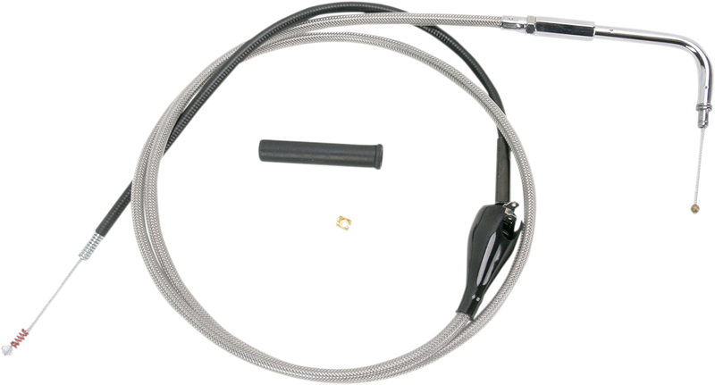 DRAG SPECIALTIES Replacement Throttle Idle Cable w/ Cruise Control - Stainless Braided - 56"