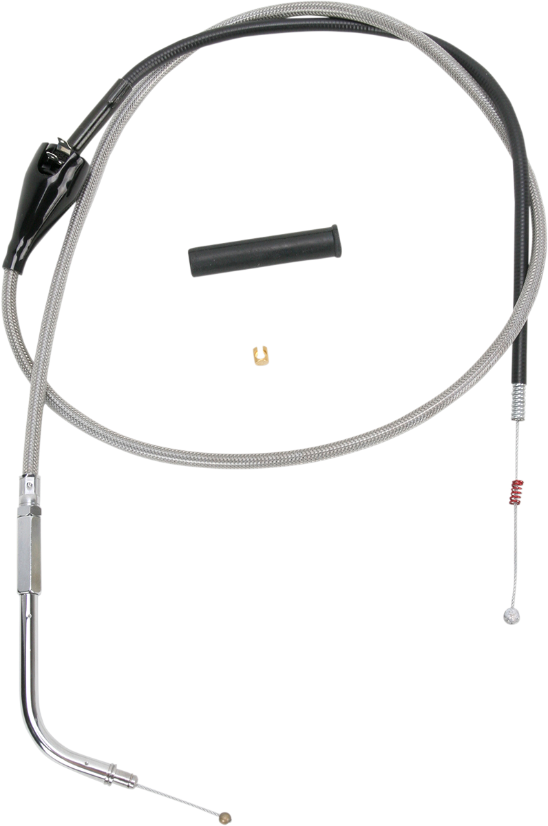 DRAG SPECIALTIES Replacement Throttle Idle Cable w/ Cruise Control - Stainless Braided - 44"