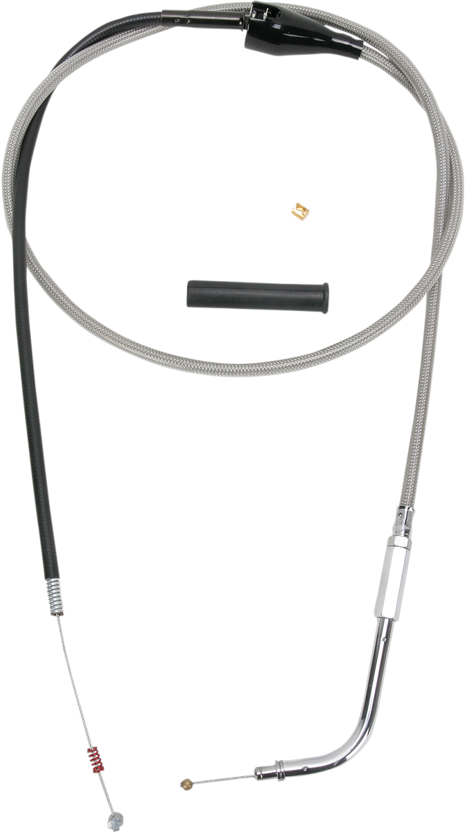 DRAG SPECIALTIES Replacement Throttle Idle Cable w/ Cruise Control - Stainless Braided - 48"