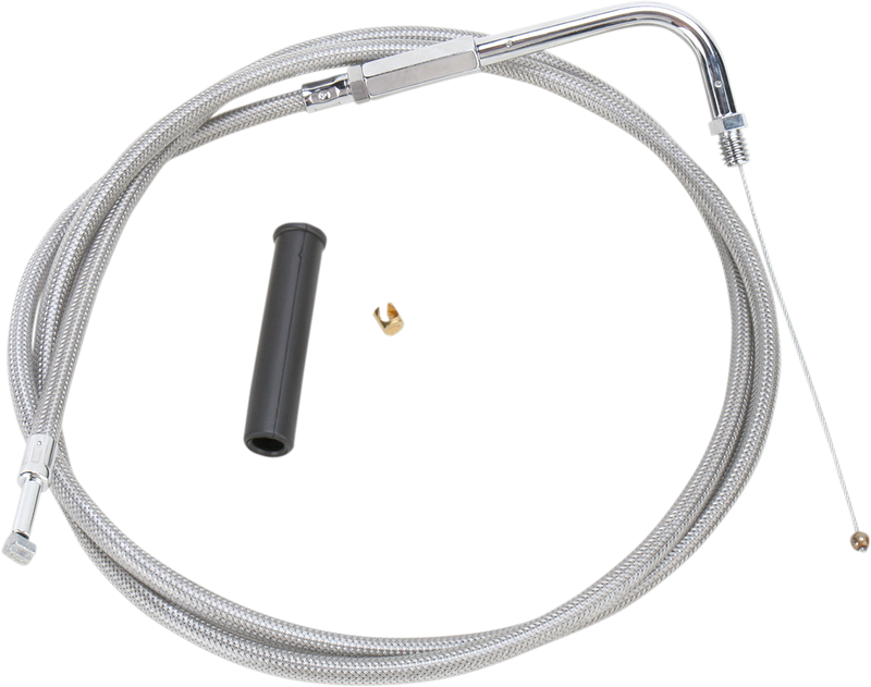 DRAG SPECIALTIES Stainless Braided Throttle Cable - 50"