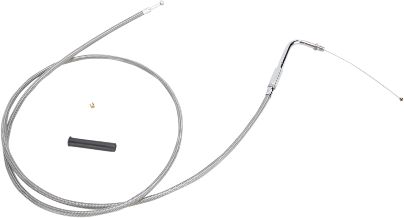 DRAG SPECIALTIES Stainless Braided Throttle Cable - 52"