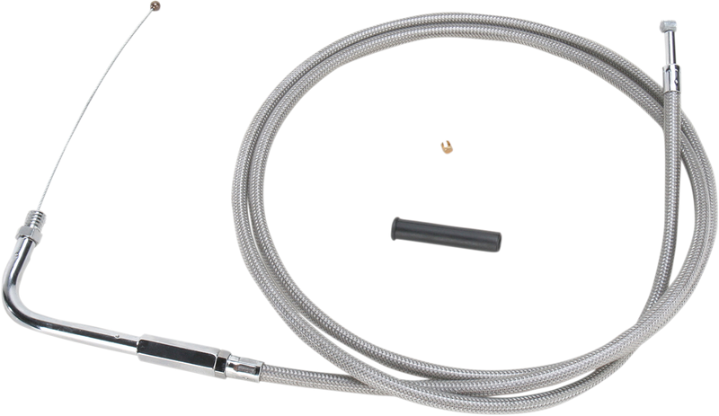 DRAG SPECIALTIES Stainless Braided Throttle Cable - 54"
