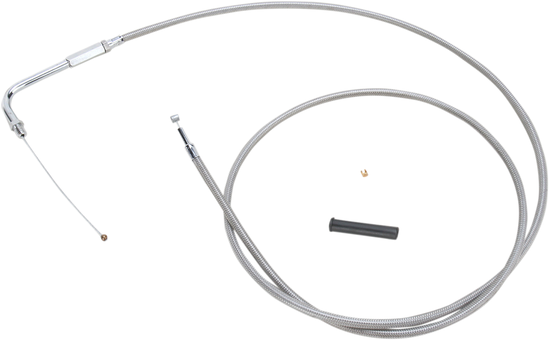 DRAG SPECIALTIES Stainless Braided Throttle Cable - 56"