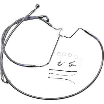 DRAG SPECIALTIES Extended Length Stainless Steel Brake Line Kit - +10" - FLH '14-'19