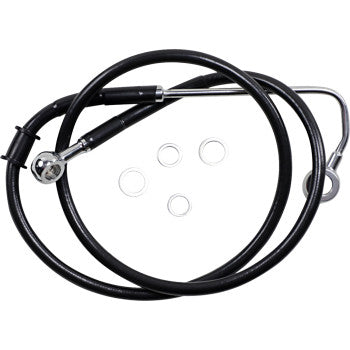 DRAG SPECIALTIES Extended Length Stainless Steel Brake Line - +6" - Black - FLSTCI '15-'17
