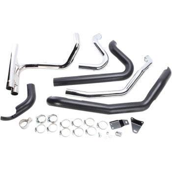COBRA Powerport Dual Headpipes with Dual Bungs - Black - FLH / FLT '10-'16