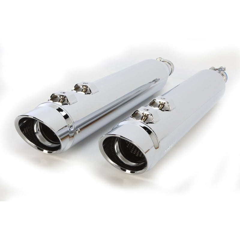 COBRA 3-3/4" Slip-On Mufflers - Slash-Cut - Chrome - Trike '09-'25