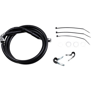 DRAG SPECIALTIES Extended Length Black Vinyl Brake Line Kit - Front - +6" - FXD '00-'05