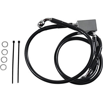 DRAG SPECIALTIES Stainless Steel Brake Line Kit - Rear - Black - Softail '00-'03