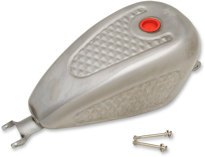 DRAG SPECIALTIES Custom Peanut Diamond Pattern 3 Gallon EFI Gas Tank - Raw - Sportster