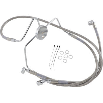 DRAG SPECIALTIES Extended Length Stainless Steel Brake Line Kit - Front - +4" - Touring '94-'06
