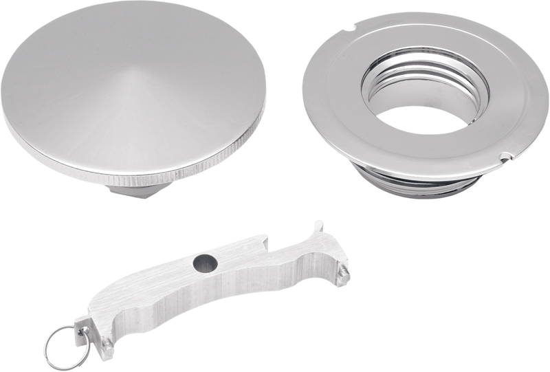 DRAG SPECIALTIES Vented Low Profile with Paint Protector Gas Cap  - Chrome