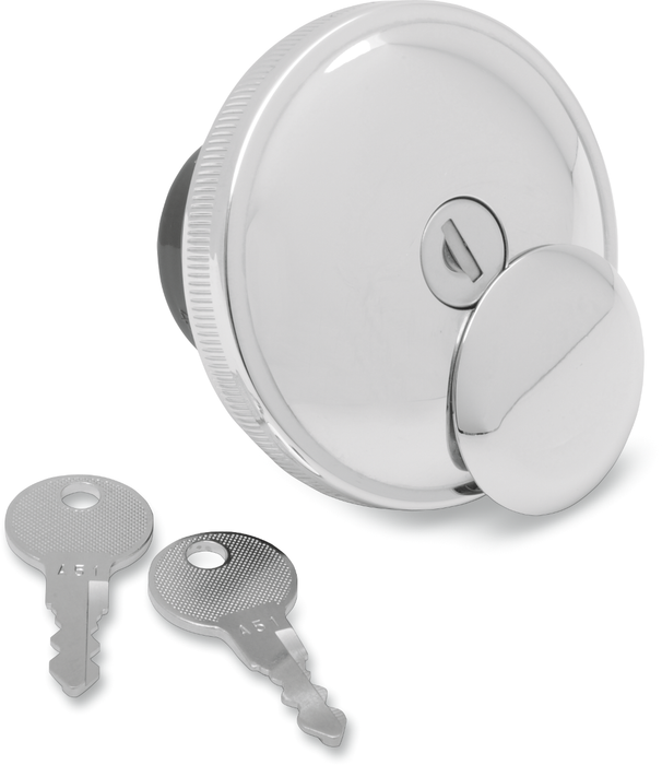 DRAG SPECIALTIES Vented Screw-In Locking Gas Cap - Chrome