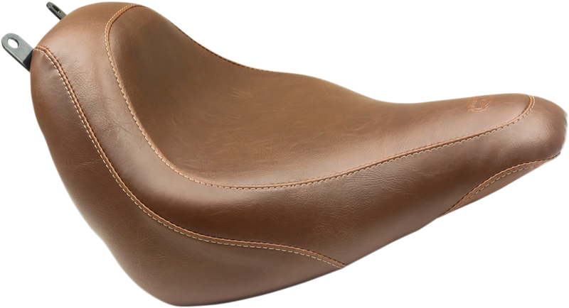 MUSTANG Wide Tripper™ Solo Seat - Smooth - Brown - Softail '18-'21
