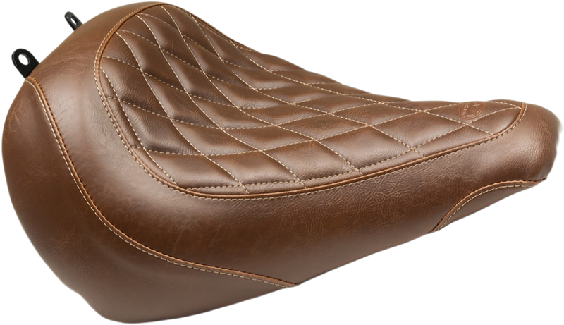 MUSTANG Wide Tripper™ Solo Seat - Diamond - Brown - Softail '18-'21