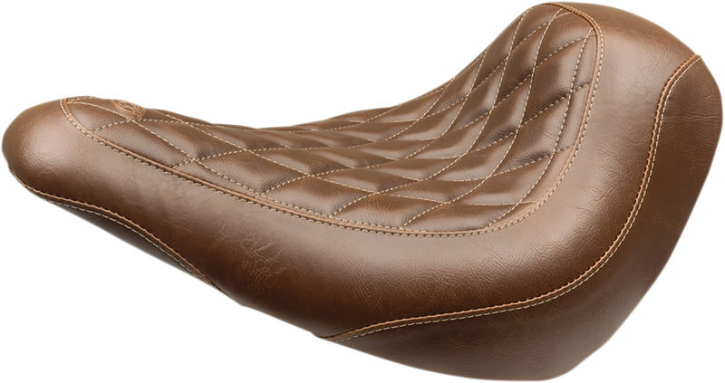 MUSTANG Wide Tripper™ Solo Seat - Diamond - Brown - Softail '18-'21