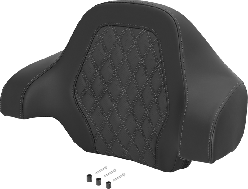 SADDLEMEN Deluxe Tour Pack Sissy Bar Pad - Lattice Stitch - Gray 071018402