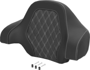 SADDLEMEN Deluxe Tour Pack Sissy Bar Pad - Lattice Stitch - White 071018406
