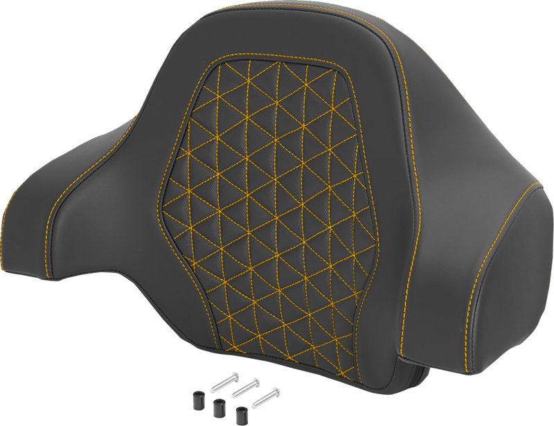SADDLEMEN Deluxe Tour Pack Sissy Bar Pad - Tri Gripper - Gold 071021107