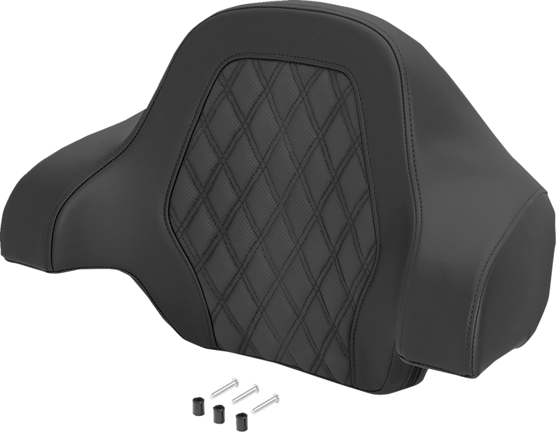 SADDLEMEN Deluxe Tour Pack Sissy Bar Pad - Lattice Stitch - Black 071018400