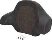 SADDLEMEN Deluxe Tour Pack Sissy Bar Pad - Lattice Stitch - Orange 071018403