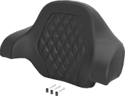 SADDLEMEN Deluxe Tour Pack Sissy Bar Pad - Carbon Fiber - Black Lattice Stitch 071020700