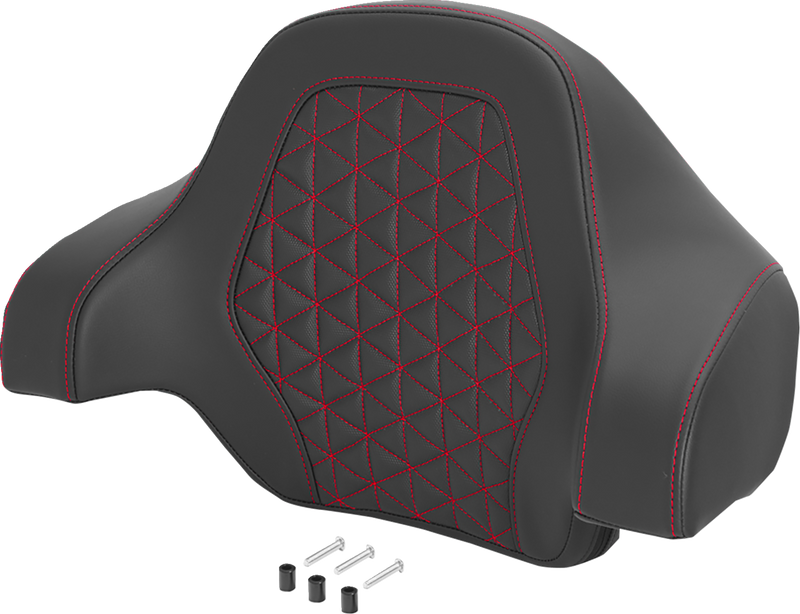 SADDLEMEN Deluxe Tour Pack Sissy Bar Pad - Tri Gripper - Red 071021104