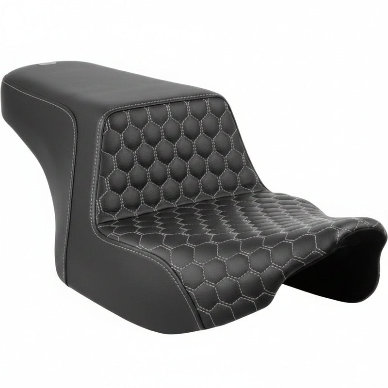 SADDLEMEN Step-Up Seat - Front Honeycomb - Touring '23.5-UP - Silver