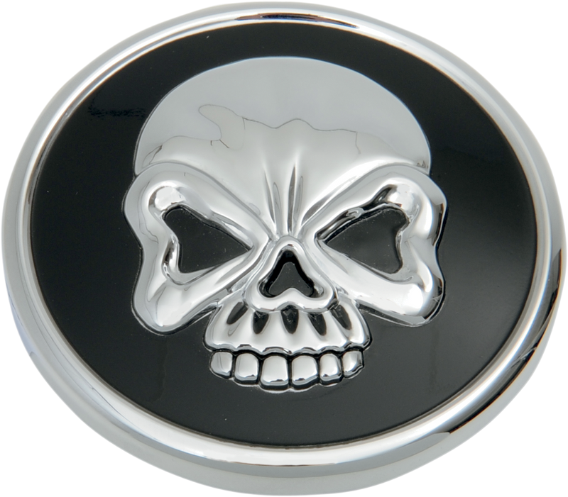 DRAG SPECIALTIES Skull Non-Vented Screw-In Gas Cap - Chrome / Black