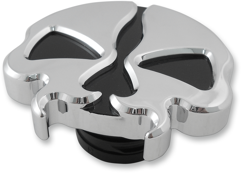 DRAG SPECIALTIES Non-Vented Split Skull Screw-In Gas Cap - Chrome