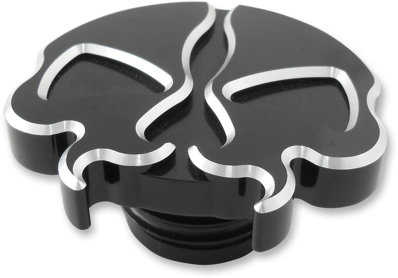 DRAG SPECIALTIES Non-Vented Split Skull Screw-In Gas Cap - Black