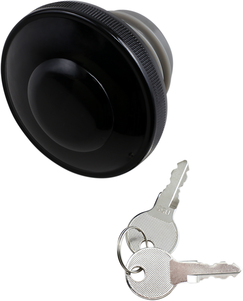 DRAG SPECIALTIES Vented Screw-In Locking Gas Cap - Gloss Black