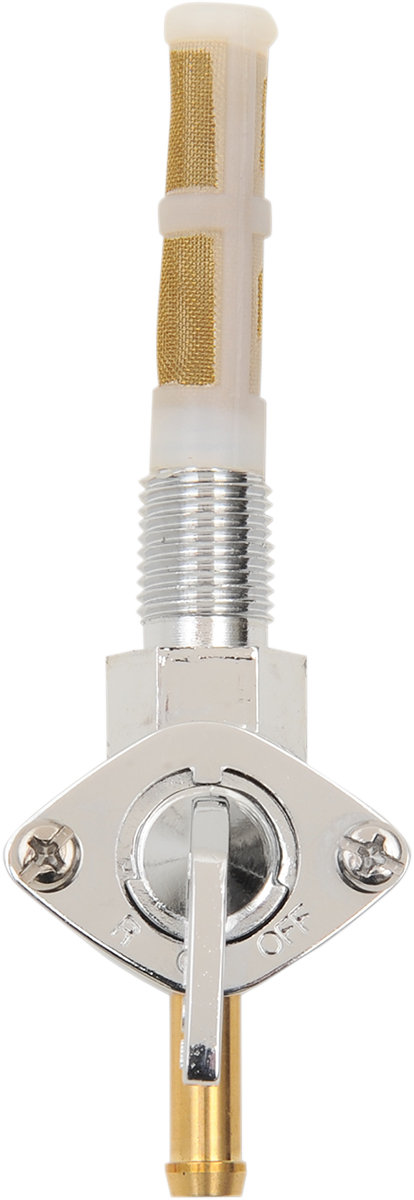 DRAG SPECIALTIES Fuel Petcock - Downward - Chrome - 1/4" NPT