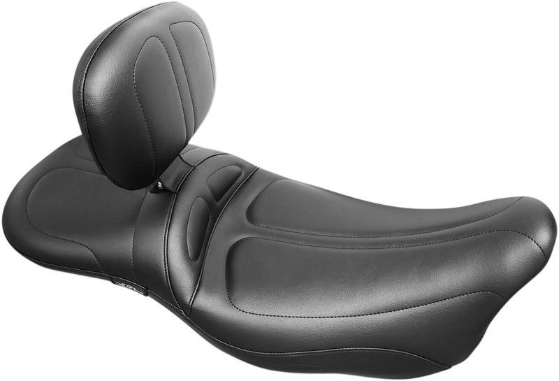 LE PERA Maverick Daddy Long Legs Seat - With Backrest - Black - Stitched - Touring '08-'23