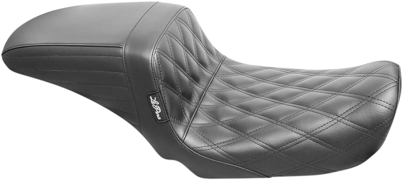 LE PERA Kickflip Seat - Double Diamond - Black Stitching - Black - Dyna '06-'17