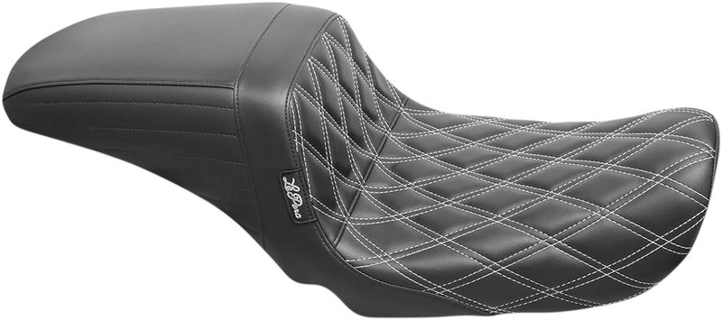 LE PERA Kickflip Seat - Double Diamond - White Stitching - Black - Dyna '06-'17