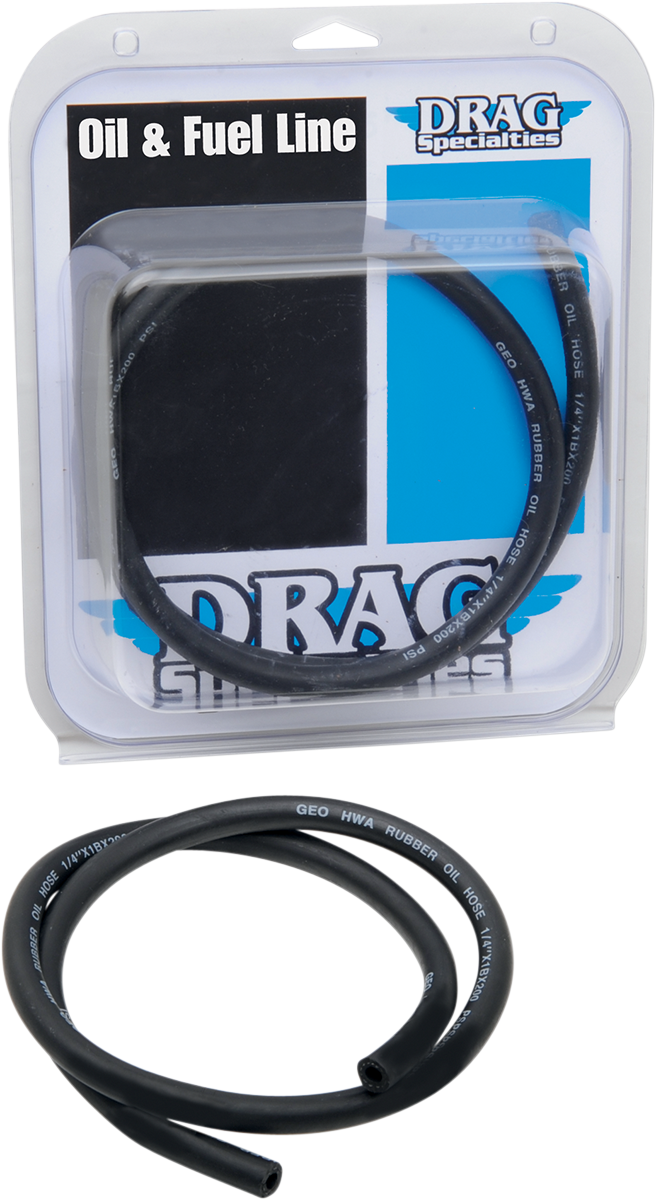 DRAG SPECIALTIES Universal Rubber Fuel/Oil Line - 1/4" - 3'