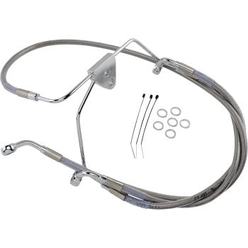 DRAG SPECIALTIES Extended Length Stainless Steel Brake Line Kit - Front - +8" - Touring '96-'07