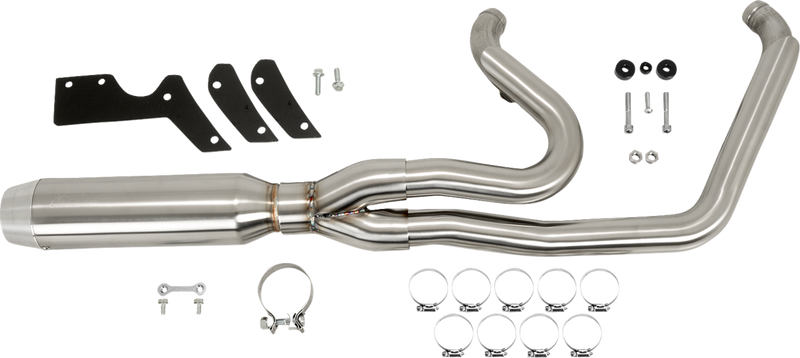 VANCE & HINES 2-into-1 Gaslighter Exhaust System - Brushed - M8 Softail 27348