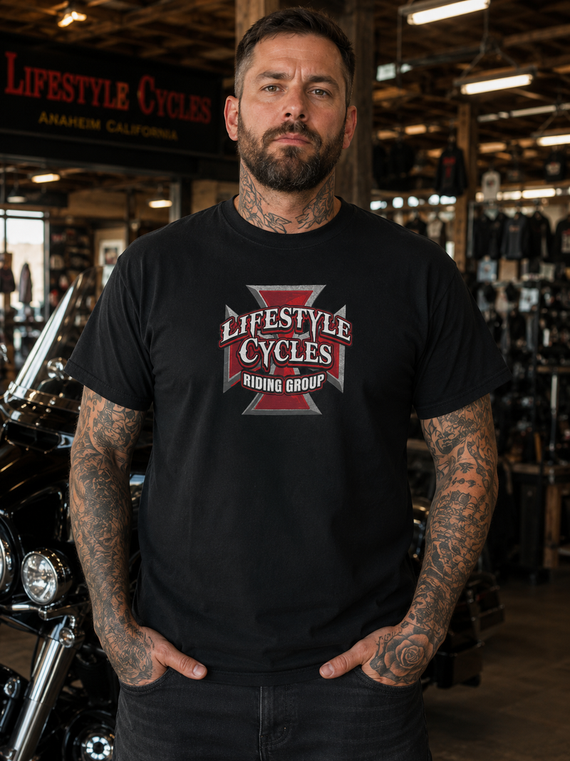 LIFESTYLE CYCLES Black rididng group shirt