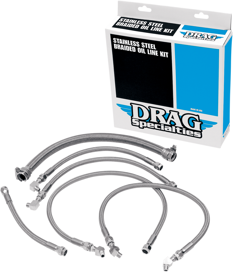 DRAG SPECIALTIES Oil Line Kit - Stainless Steel - Softail '90-'92