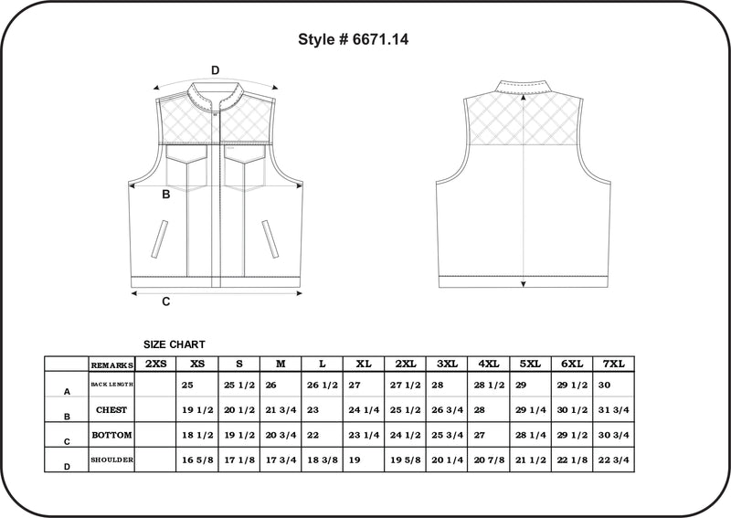 The Men's Diamond Stitch Club Vest by Unik Premium combines sophisticated design with practical features. Made from cowhide leather with a diamond stitch pattern.