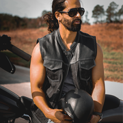  Featuring four exterior pockets, two inside concealed carry pockets, a zip snap main closure, antique brass hardware, and a one-panel back, this vest provides both practicality and unique aesthetic appeal.