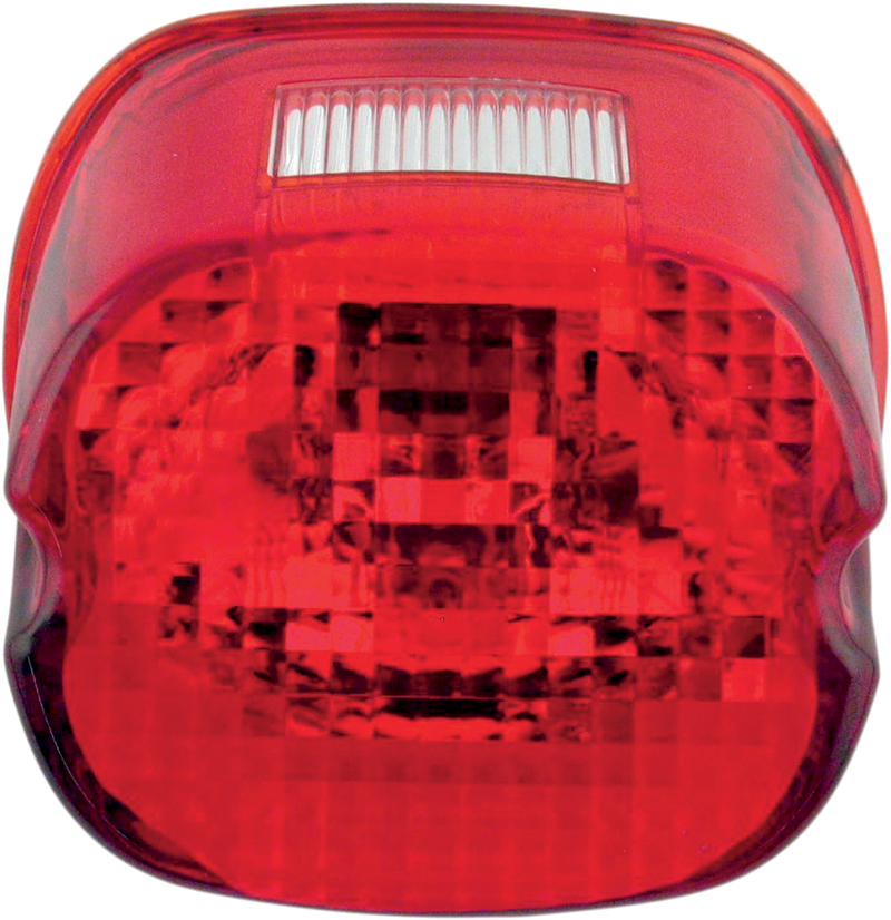 DRAG SPECIALTIES Laydown Style Taillight Lens with Top Tag Window - Red