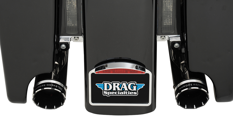 DRAG SPECIALTIES LED Half-Moon Taillight/License Plate Mount - Chrome