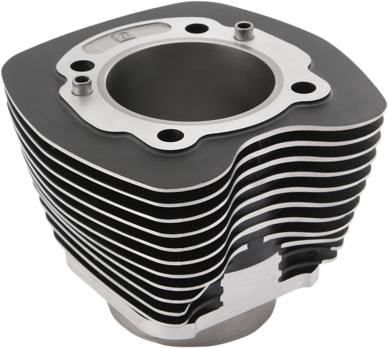 DRAG SPECIALTIES Replacement Cylinder Black with Highlighted Fins - TC103 - 3.875"