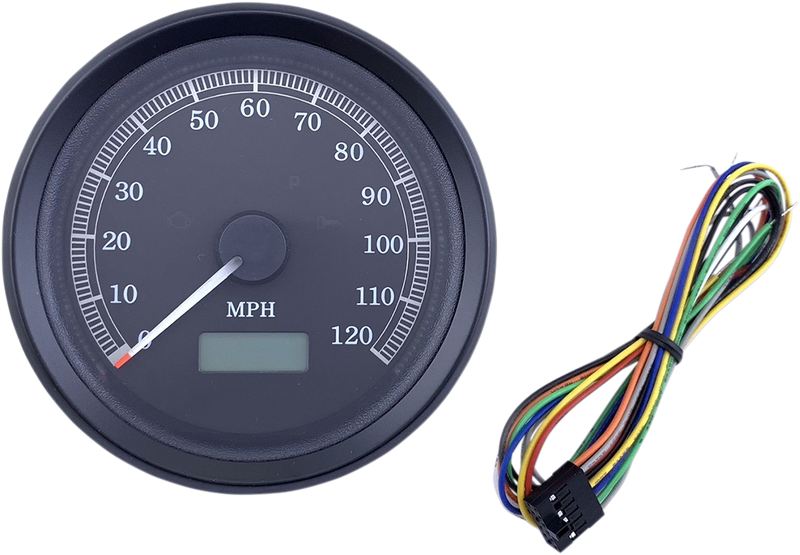 DRAG SPECIALTIES Universal 3-3/8" Programmable Electronic Speedometer - MPH - Black Face - Black Bezel
