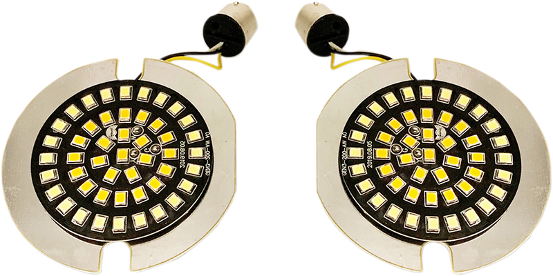 DRAG SPECIALTIES LED Flat-Style 1157 Dual Front Turn Signal Inserts - White - Amber